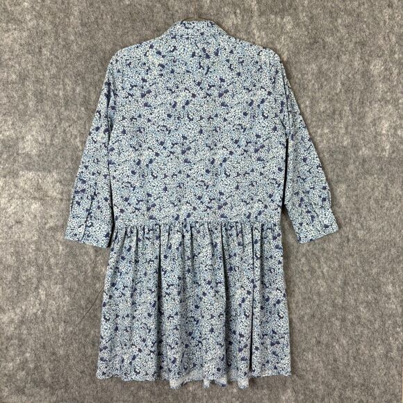 Tuckernuck Blue Hydrangea Floral Hayes Mini Shirt Dress Women Small Pockets - Picture 5 of 11